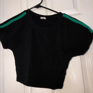 GARAGE black and striped crop top